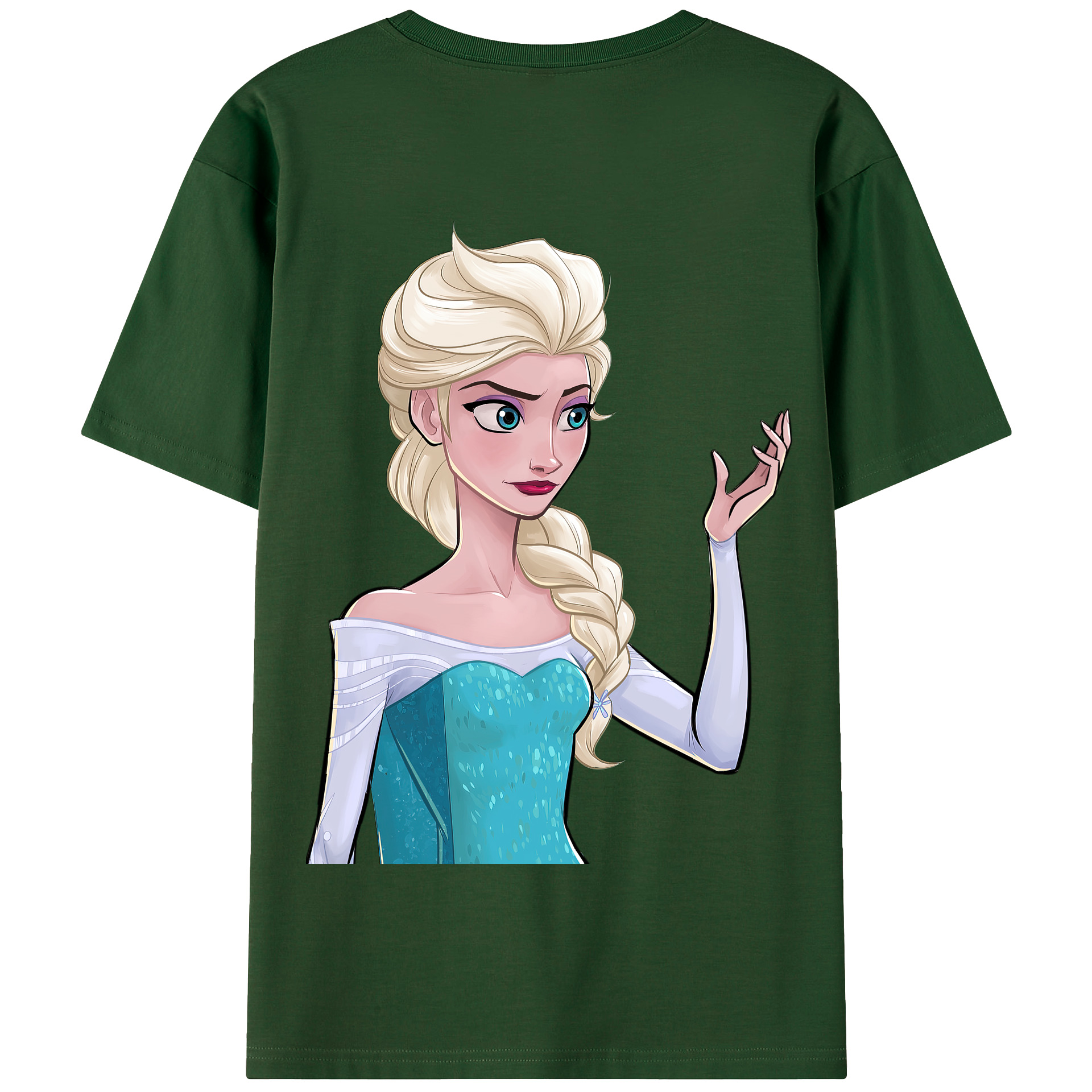 （画像用） アナと雪の女王 アンナ エルサ Frozen Anna Elsa 綿100％半袖Tシャツ（背面プリント）